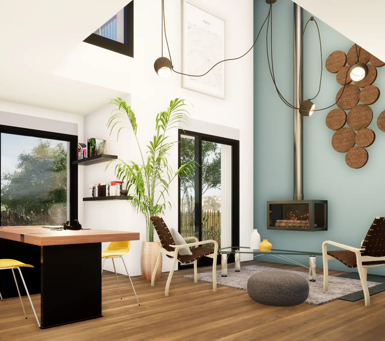 Vue 3d intérieur maison T4